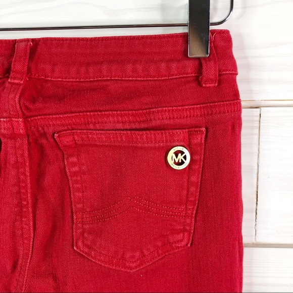 Micheal Kors Skinny Jeans Red Denim Size 2P - Picture 6 of 8